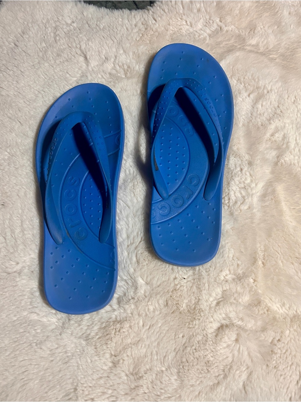 CROCS Blue Textured Logo FlipFlop Unisex